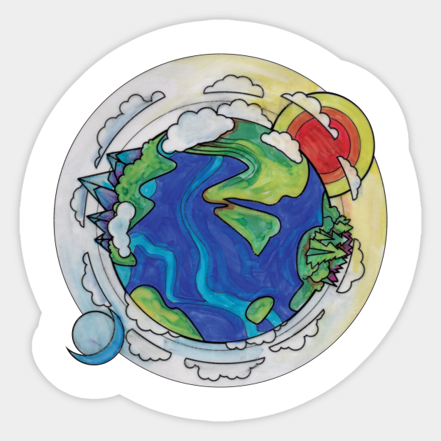 Earth Art - Earth - Sticker | TeePublic